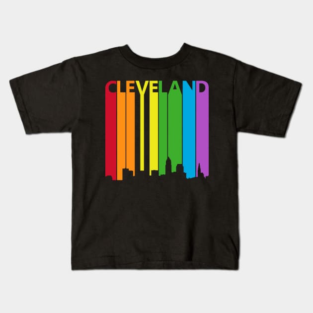 Cleveland Skyline LGBT Pride Kids T-Shirt by GWENT